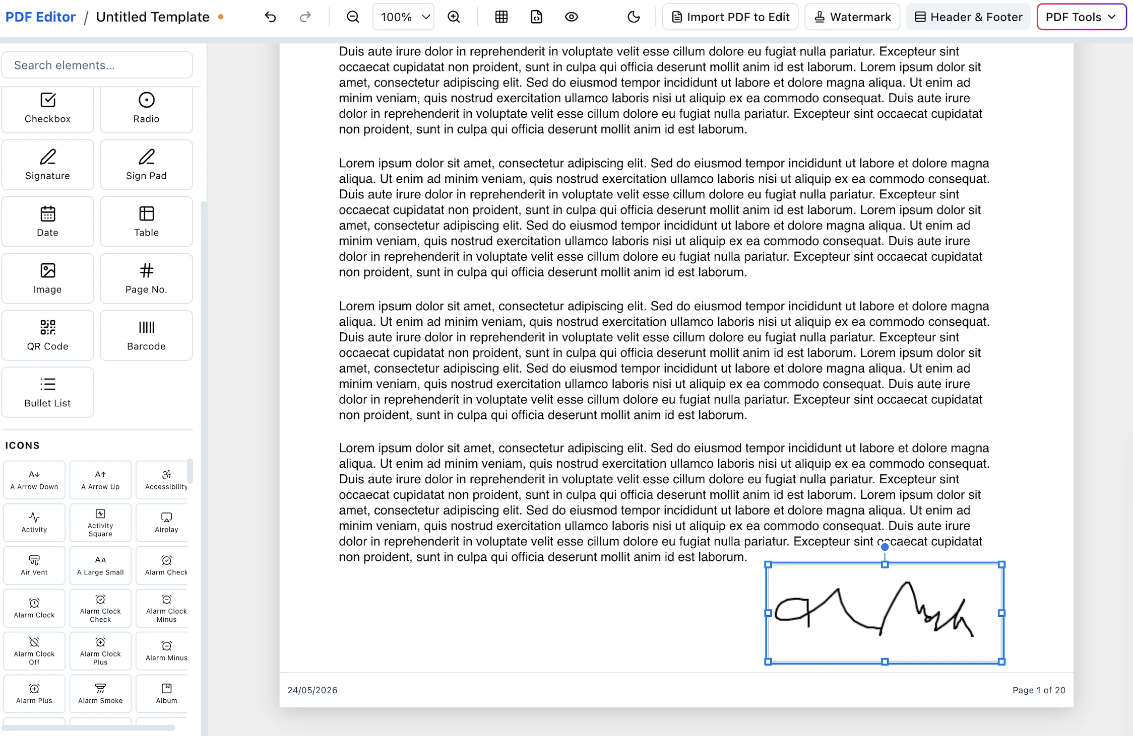 Sign PDF online using EdiPDF